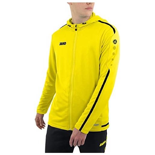 JAKO striker 2.0 - giacca con cappuccio, da bambino, bambini, 6819, giallo fluo/nero, 128