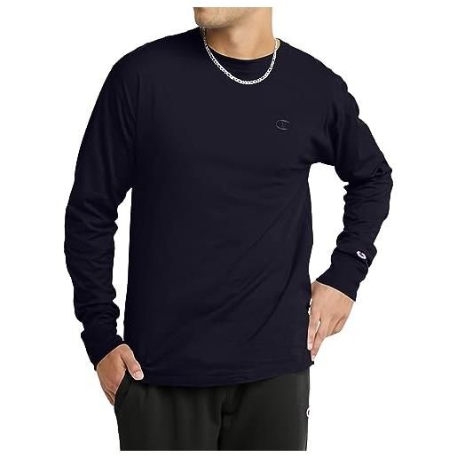 Champion t-shirt manica lunga in jersey classico camicia, granito heather, xl uomo