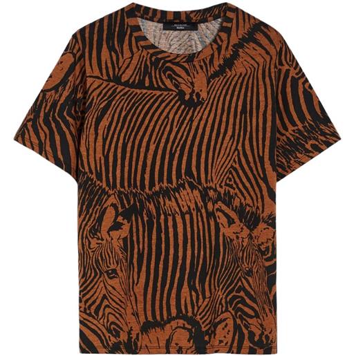 MAX MARA - t-shirt zebrata marrone nero