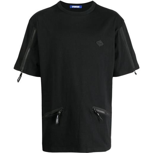 Spoonyard t-shirt con zip - nero