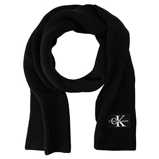 Calvin Klein Jeans monologo patch scarf k60k610143 sciarpe, nero (black), os donna
