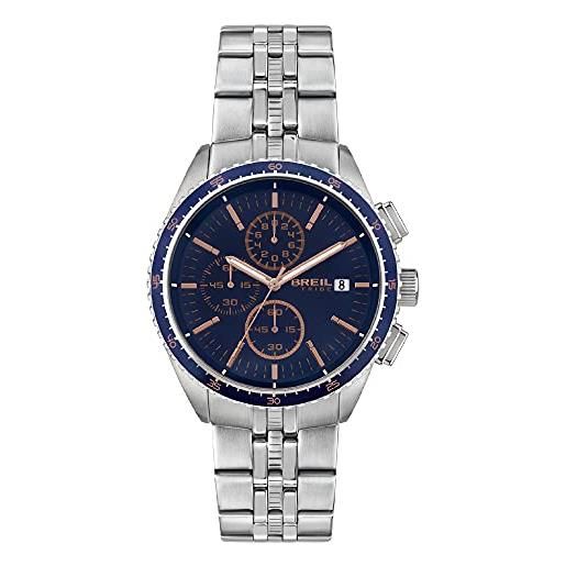 Breil - men's chronograph net collection ew0544 - accessori uomo - orologio per uomo in acciaio blux con cassa da 42 mm e cinturino regolabile da 15,5 a 21 cm