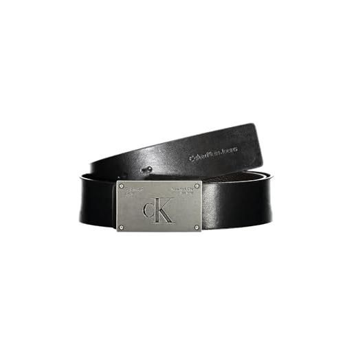 Calvin Klein Jeans studded plaque rev belt 40mm k50k509887 cinture, nero (black/bitter brown), 110 uomo