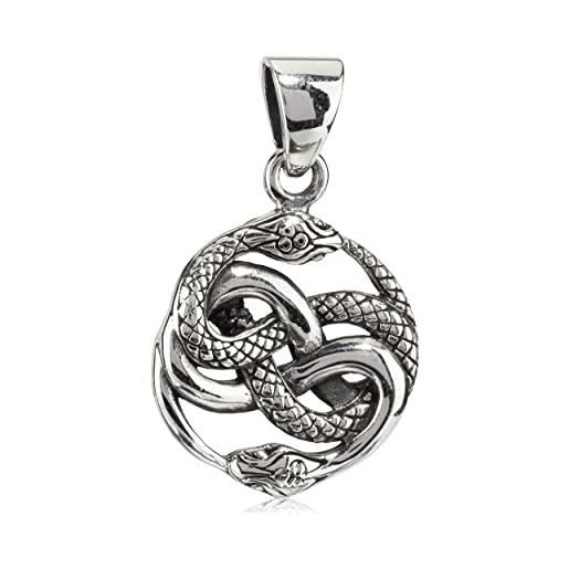 NKlaus ciondolo a forma di serpente 1,7cm argento 925 auryn talismano amuleto scandinavo 3928