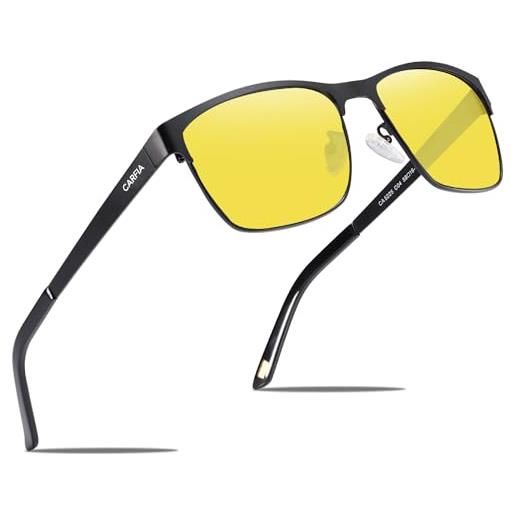 Carfia occhiali da guida notturna per uomini e donne, antiriflesso, gialli, visione colorata, per guida notturna