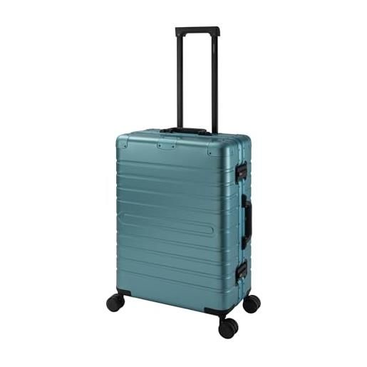 Travelhouse oslo t6005 - trolley da viaggio in alluminio, diverse misure e colori, turchese, mittlerer koffer, valigetta