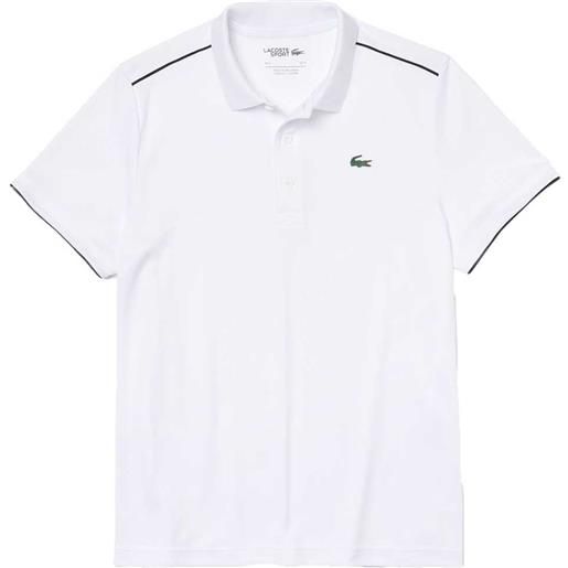 Lacoste sport contrast piping brethable piqué short sleeve polo shirt bianco s uomo