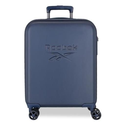 Reebok franklin valigia da cabina blu 40 x 55 x 20 cm rigida abs chiusura tsa 37l 2,56 kg 4 ruote doppie bagaglio mano by joumma bags, blu, valigia cabina