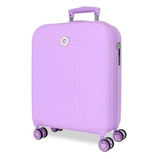 Movom riga valigia da cabina viola 40 x 55 x 20 cm rigida abs chiusura tsa 37l 2,46 kg 4 ruote doppie bagaglio a mano, viola, valigia cabina