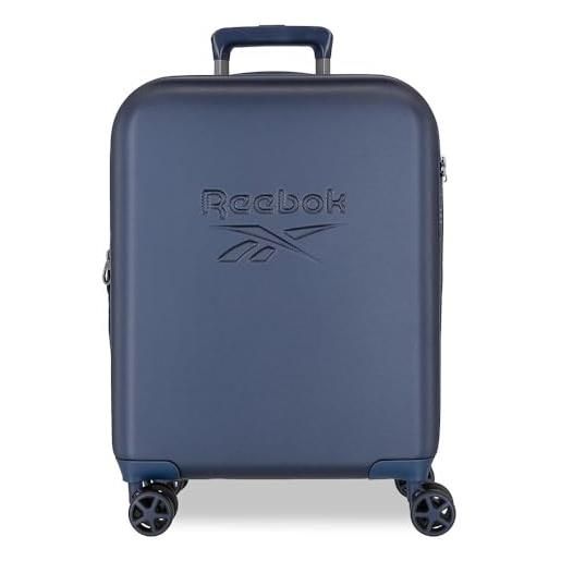 Reebok franklin valigia da cabina blu 40 x 55 x 20 cm rigida abs chiusura tsa 37l 2,78 kg 4 ruote doppie bagaglio mano by joumma bags, blu, valigia cabina