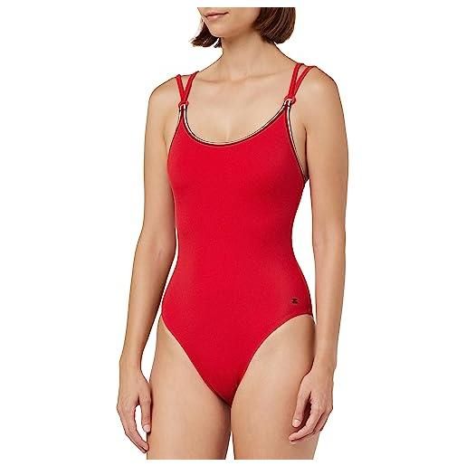 Tommy Hilfiger costume da bagno donna one piece sportivo, rosso (primary red), m