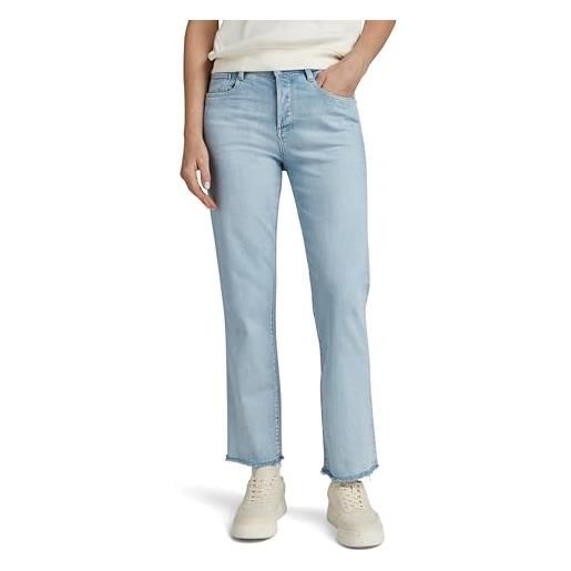 G-STAR RAW strace straight cropped jeans donna, blu (sun faded poolside blue d24766-d549-g676), 32w / 32l