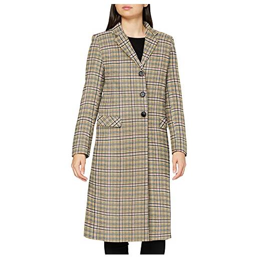 Helene Berman college coat cappotto di misto lana, mustard/green/pink/white, l donna