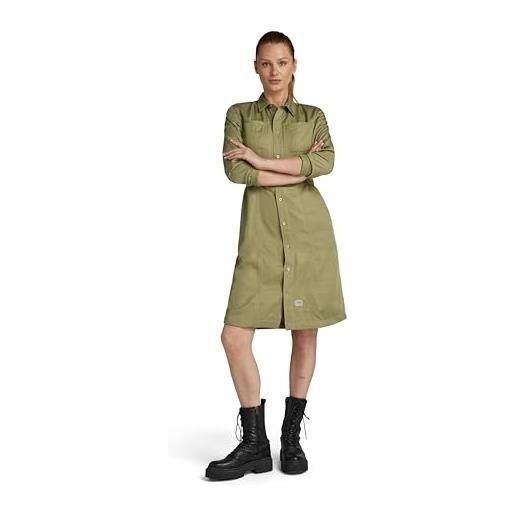G-STAR RAW fitted shirt dress donna, verde scuro (ensis green d24273-d521-6057), m