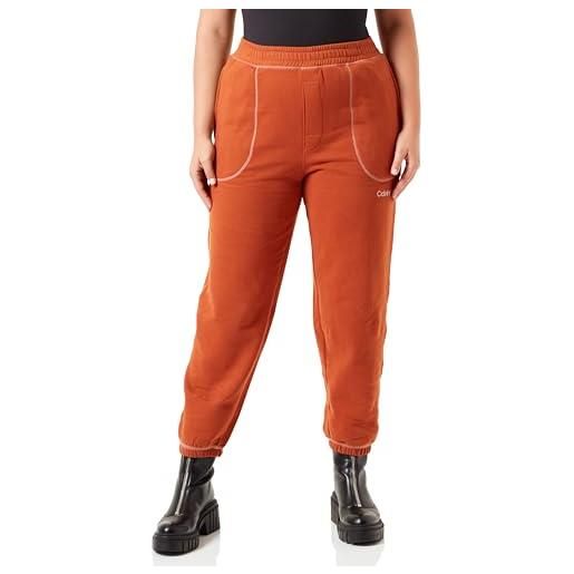 Calvin Klein jogger 000qs7041e pantaloni in maglia, grigio (charcoal gray), l donna