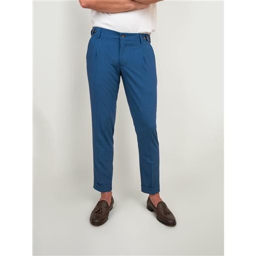 ANDREA MORANDO pantalone elegante con bottoni color jeans