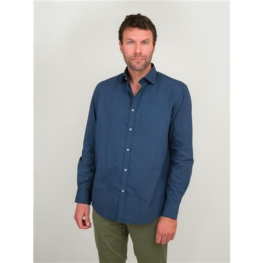 ANDREA MORANDO camicia in cotone blu navy