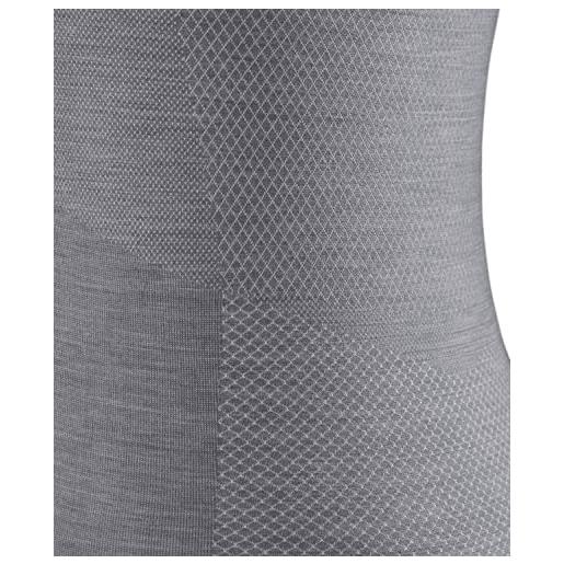 Falke wool-tech light v neck w s/s ts lana filo funzionale asciugatura rapida 1 pezzo, canotta donna, grigio (grey-heather 3757), l