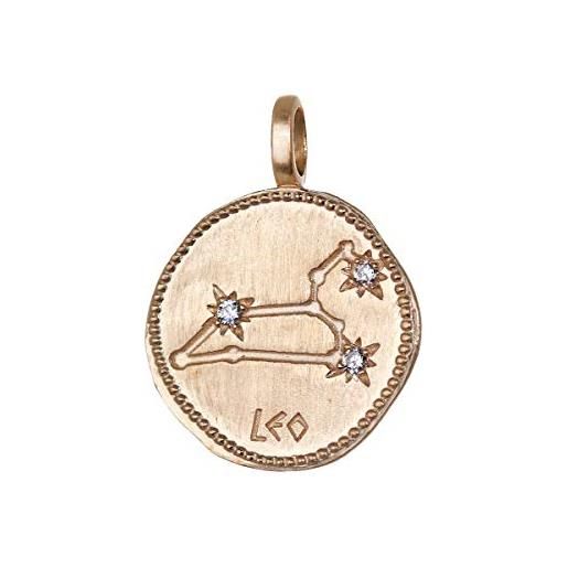 NKlaus leone segno zodiacale placcato oro con oro 18k 16mm ciondolo oroscopo zodiaco 1680
