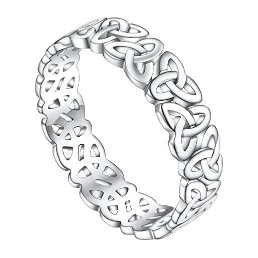 Anello celtico da uomo in argento Sterling a fascia larga, realizzato