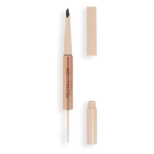 Makeup Revolution, fluffy brow filter duo, brow pencil & eyebrow gel, available in 5 shades, granite, 1pc