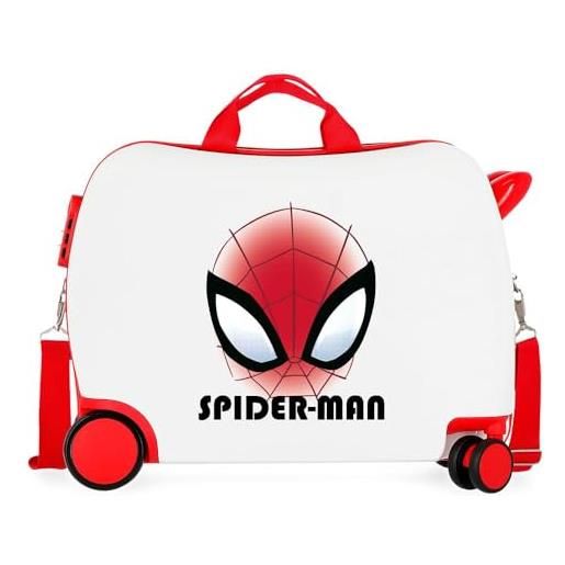 Marvel joumma Marvel spiderman authentic valigia per bambini bianco 50 x 38 x 20 cm rigida abs chiusura a combinazione laterale 38 l 1,8 kg 2 ruote bagagli mano, bianco, valigia per bambini