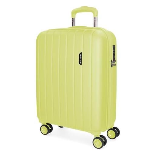 Movom wood - valigia da cabina verde, 40 x 55 x 20 cm, rigida abs, chiusura tsa 37 l, 2,8 kg, 4 ruote doppie bagaglio a mano, verde, valigia cabina
