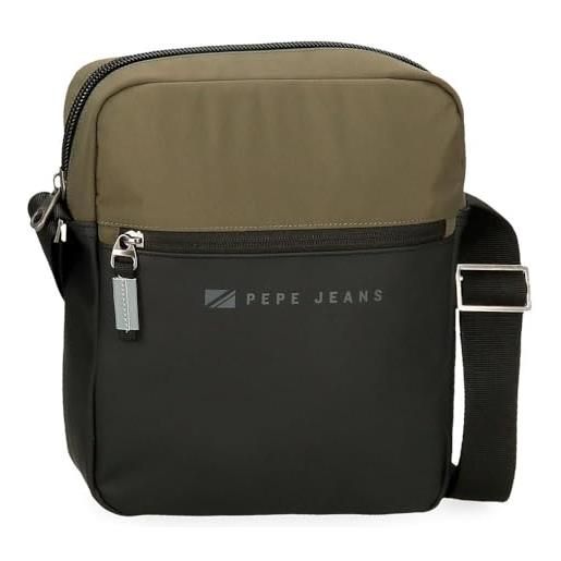 Pepe Jeans jarvis borsa a tracolla portatile verde 23 x 27 x 7 cm pelle sintetica e poliestere l by joumma bags, verde, tracolla portatile