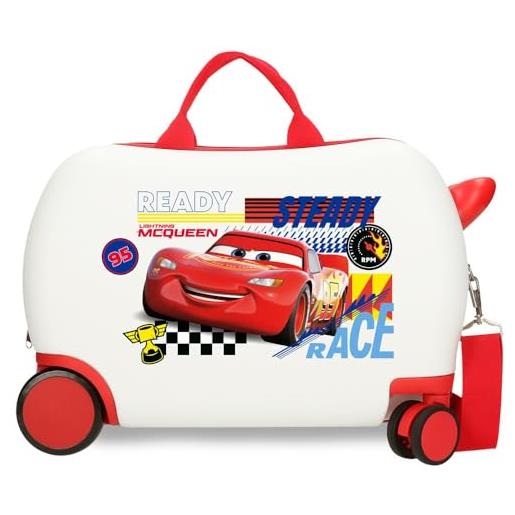Disney joumma Disney cars lets race valigia per bambini bianco 45 x 31 x 20 cm rigida abs 24,6 l 1,8 kg 2 ruote bagagli mano, bianco, valigia per bambini
