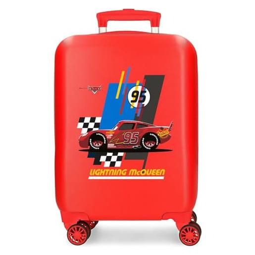 Disney joumma Disney cars lightning mcqueen valigia da cabina rossa 33 x 50 x 20 cm rigida abs chiusura a combinazione laterale 28,4 l 2 kg 4 ruote doppie bagaglio a mano, rosso, valigia cabina