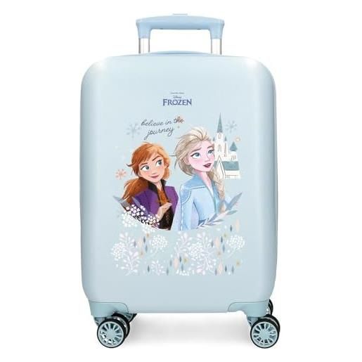 Disney joumma Disney frozen believe in the journey valigia da cabina blu 33 x 50 x 20 cm rigida abs chiusura a combinazione laterale 28,4 l 2 kg 4 ruote doppie bagaglio a mano, blu, valigia cabina