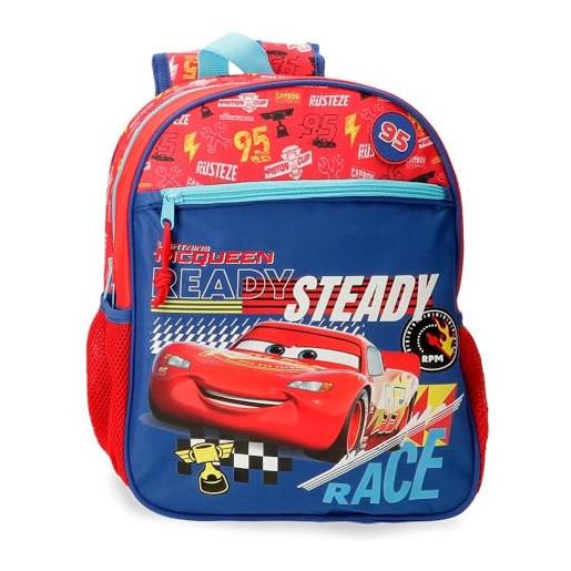 Disney joumma Disney cars lets race zaino scuola rosso 27x33x11 cm poliestere 9,8l, rosso, zaino scuola