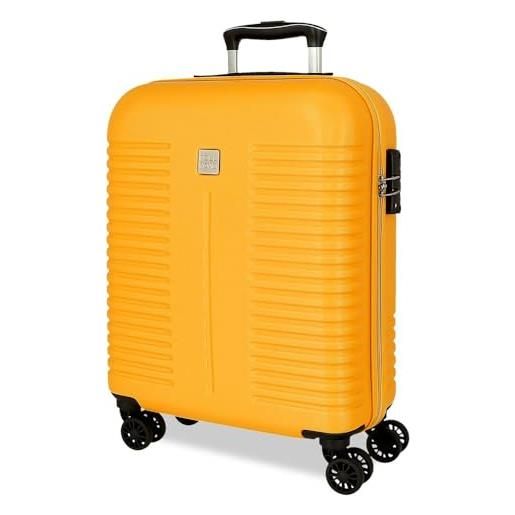 Roll road india valigia da cabina rosa 40 x 55 x 20 cm rigida abs chiusura tsa 44 l 2,52 kg 4 ruote doppie bagaglio a mano, rosa, valigia cabina