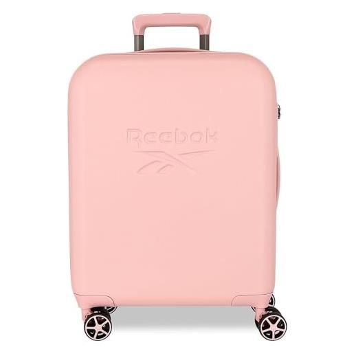 Reebok franklin valigia da cabina rosa, 40 x 55 x 20 cm, rigida abs, chiusura tsa 37 l, 2,56 kg, 4 ruote doppie bagaglio a mano by joumma bags, rosa, valigia cabina