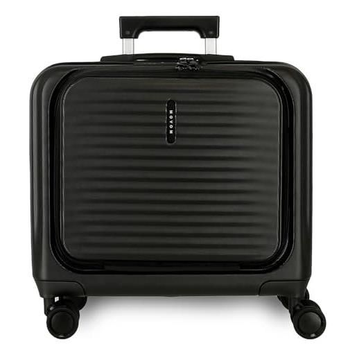 Movom dayton valigia da cabina nera 44 x 42 x 20 cm rigida abs chiusura tsa 31,6 l 2,54 kg 4 ruote doppie bagaglio a mano, nero, valigia cabina