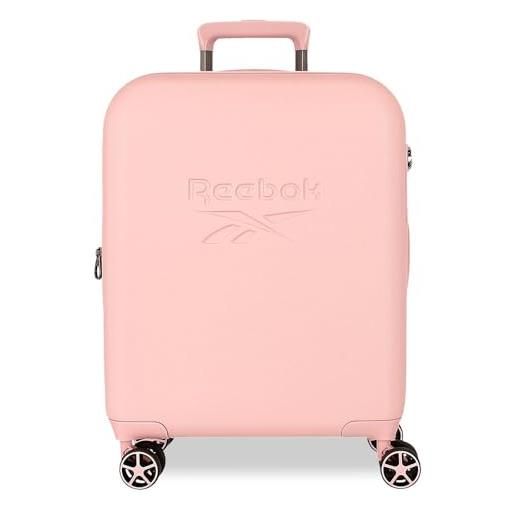 Reebok franklin valigia da cabina rosa, 40 x 55 x 20 cm, rigida abs, chiusura tsa 37 l, 2,78 kg, 4 ruote doppie bagaglio a mano by joumma bags, rosa, valigia cabina