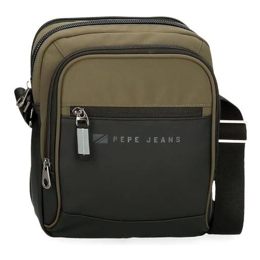 Pepe Jeans jarvis borsa a tracolla portatile grande verde 22 x 27 x 8 cm pelle sintetica e poliestere l by joumma bags, verde, borsa a tracolla portatile grande
