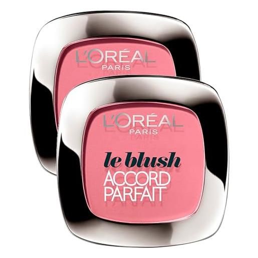 L'OREAL PARIS l'oréal paris le blush accord parfait in polvere ad azione illuminante formula con pigmenti puri a lunga durata texture setosa con applicatore e specchietto colore 150 rose sucre - 2 cosmetici