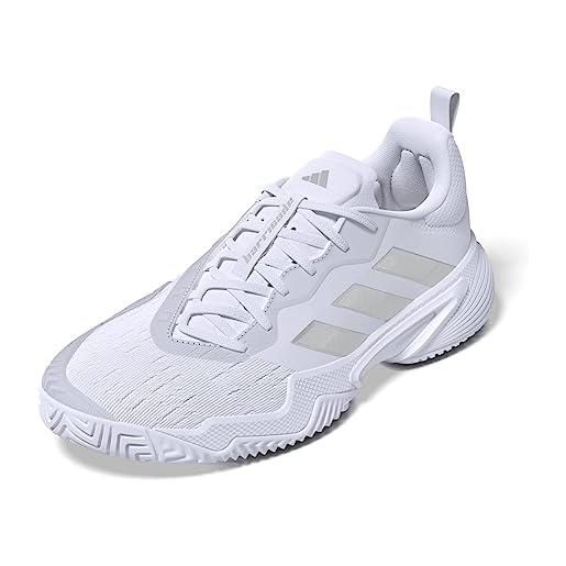 adidas barricade w, shoes-low (non football) donna, ftwr white/silver met. /grey one, 41 1/3 eu