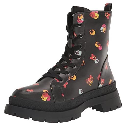 Desigual scarpe_boot_flowers, caccia donna, nero, 39 eu