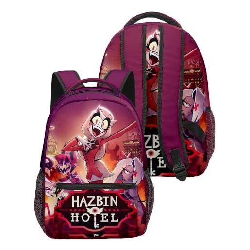 Taoyuany hazbin hotel alastor - zaino charlie morningstar/angel dust/vaggie anime hazbin hotel bag per studenti, modello 1, 30*17*40 cm