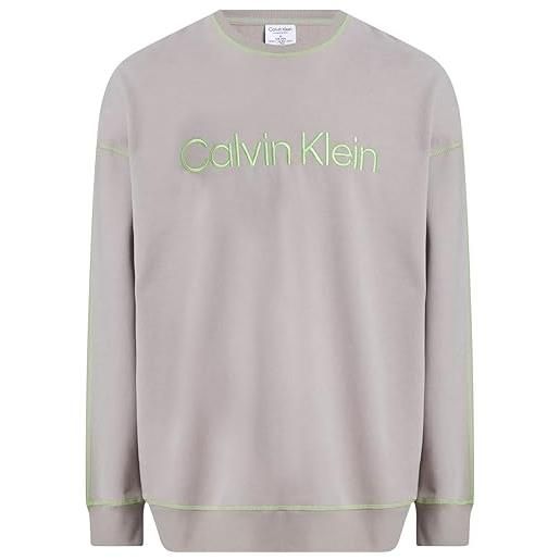 Calvin Klein felpa uomo l/s cotone, beige (satelite), xl