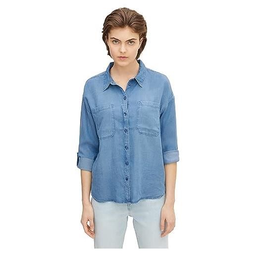 TOM TAILOR Denim le signore camicia oversize in denim 1024141, 10110 - blue denim, xs