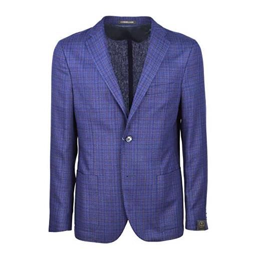 CORNELIANI - uomo giacca blazer check blu 100% seta 81-16225/03 xy73 9 0 - taglia 50