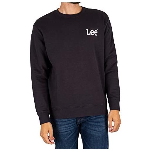 Lee wobbly sweatshirt maglia di tuta, washed black, xl uomini