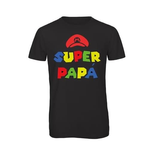 Bughyprint tshirt maglia maglietta uomo festa del papa' regalo papà super papa', xl