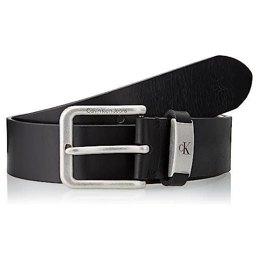Calvin Klein Jeans cintura uomo met loop 4,0 cm cintura in pelle, nero (black), 90