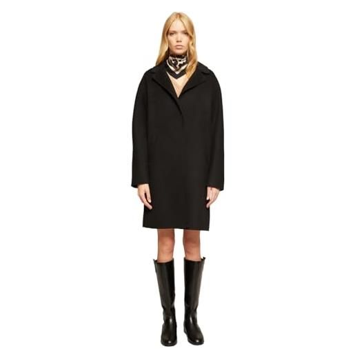 Motivi: cappotto in panno double misto lana nero. L stagione autunno inverno 2023