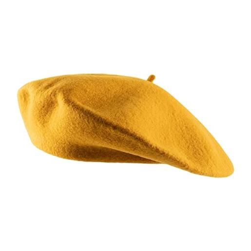 Kopka Accesssories - berretto basco francese oversize beret woollen xl - moutarde