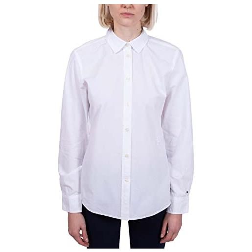 Tommy Hilfiger monogram co regular shirt ls ww0ww36197 camicie casual, bianco (th optic white), 32 donna